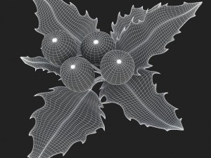 mistletoe sprig holly 3D Model