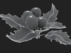 mistletoe sprig holly 3D Model