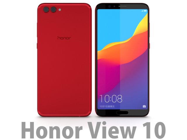 huawei honor view 10 charm red 3D-Modell .c4d .max .obj .3ds .fbx .stl .blend 