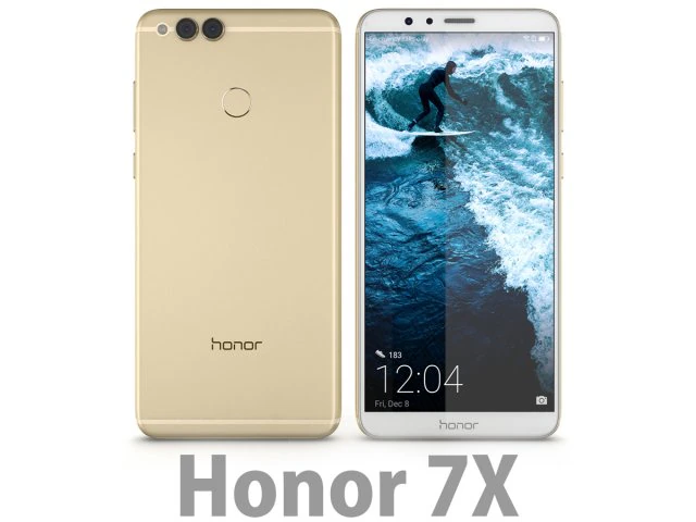 huawei honor 7x gold 3D Model .c4d .max .obj .3ds .fbx .stl .blend