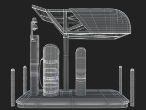 electric vehicle charging station evgo 3Dモデル
