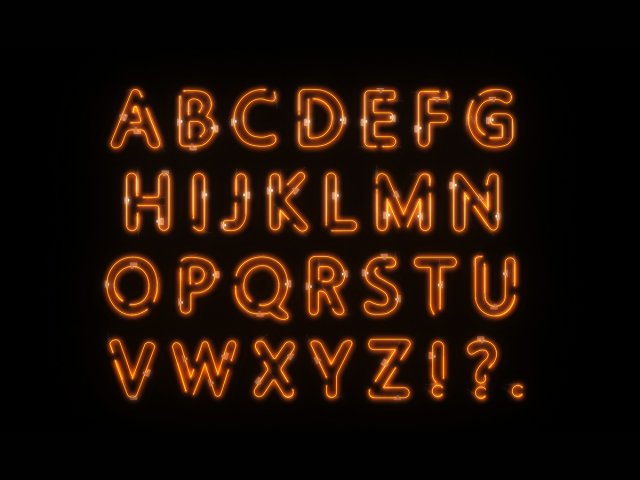 neon alphabet 2 3D मॉडल .c4d .max .obj .3ds .fbx .stl .blend 