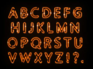 neon alphabet 2 3D Model