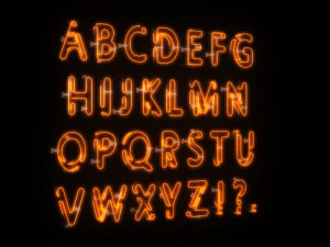 neon alphabet 2 3D Model