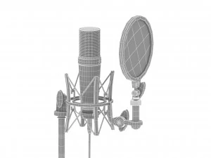 rode studio microphone stands with filter 3D Model