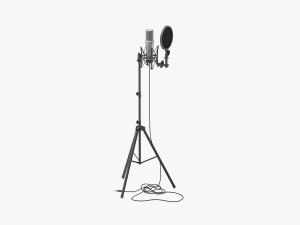 rode studio microphone stands with filter Model 3D