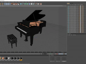 yamaha s7x premium grand piano 3D Model