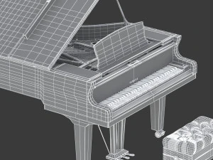 yamaha s7x premium grand piano 3D Model