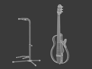 yamaha silent guitar slg200n with stands 3D Model