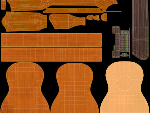 yamaha classical guitar gl1 with stands 3D-Modell