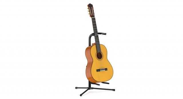 yamaha classical guitar gc12s with stands 3D मॉडल .c4d .max .obj .3ds .fbx .stl .blend 