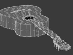 yamaha classical guitar gc12s with stands 3D मॉडल
