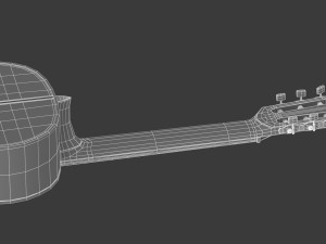 yamaha classical guitar gc12s with stands 3D मॉडल