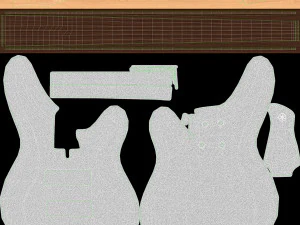 yamaha basses guitar trbx305 with stands 3D Model