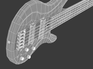 yamaha basses guitar trbx305 with stands 3D Model
