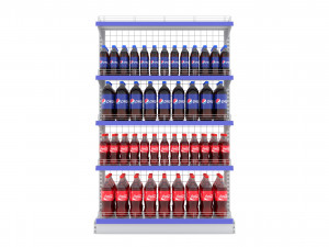 supermarket beverage single wire shelf 3D Model