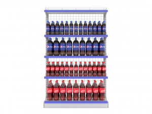 scaffale a filo singolo per bevande del supermercato Modello 3D
