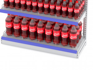 supermarket beverage single wire shelf 3D 模型