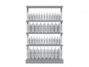 supermarket beverage single wire shelf 3D 模型