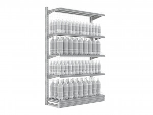 supermarket beverage single wire shelf 3D 模型