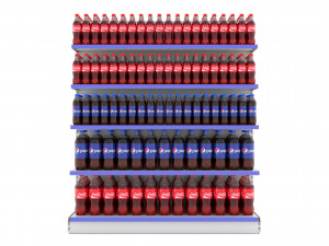 supermarket beverage single shelf model 3Dモデル