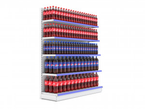 supermarket beverage single shelf model Modelo 3D