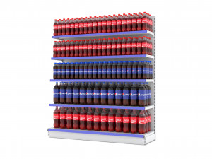 supermarket beverage single shelf model Modelo 3D