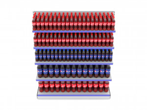 supermarket beverage single shelf model Modelo 3D