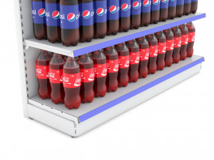 supermarket beverage single shelf model Modelo 3D