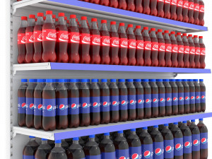 supermarket beverage single shelf model Modelo 3D