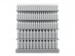 supermarket beverage single shelf model Modelo 3D