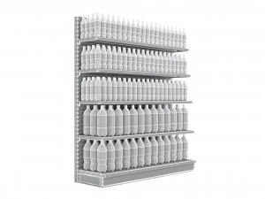 supermarket beverage single shelf model 3D Model