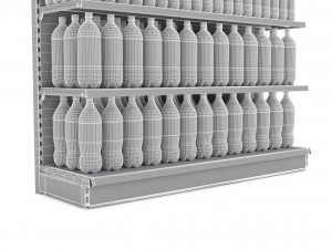supermarket beverage single shelf model Modelo 3D