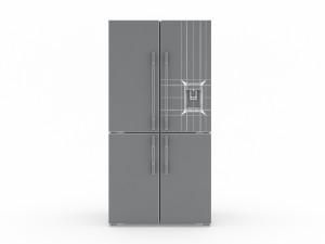 fisher paykel 605l french quad door fridge 3D मॉडल