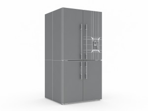 fisher paykel 605l french quad door fridge 3D मॉडल