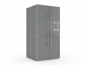 fisher paykel 605l french quad door fridge 3D Model