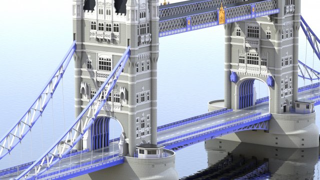bridge london tower 3D Model .c4d .max .obj .3ds .fbx .stl .blend 