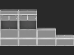 arm&aacute;rio de armazenamento herman miller meridian 6 Modelo 3D