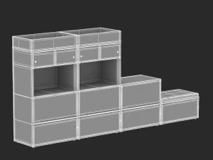 arm&aacute;rio de armazenamento herman miller meridian 6 Modelo 3D