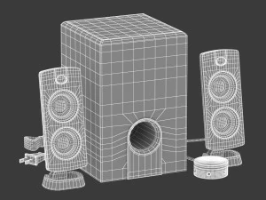 21 speakers system sound 3D Model
