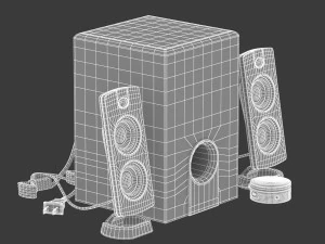 21 speakers system sound 3D Model