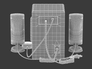 21 speakers system sound 3D Model
