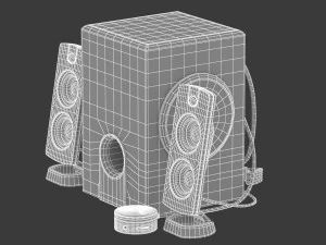 21 speakers system sound 3D Model