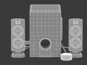 21 speakers system sound 3D Model