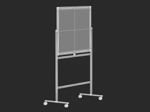 whiteboard with rolling stand 3D Model