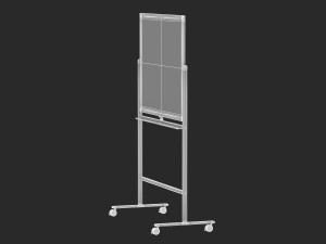 whiteboard with rolling stand 3D Model