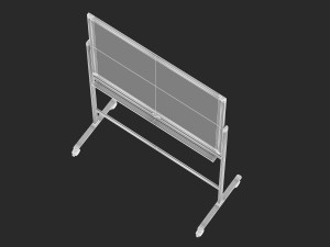 whiteboard with rolling stand 3D Model
