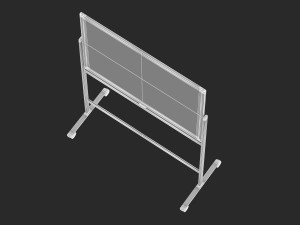 whiteboard with rolling stand 3D Model