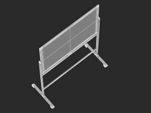 whiteboard with rolling stand 3D Model