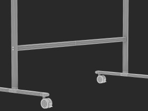 whiteboard with rolling stand 3D Model